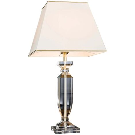 [NEUWERTIG] Tischleuchte Pokal Kristall Lampe Gold Creme Tischlampe Kristallleuchte Leuchte  B-Ware