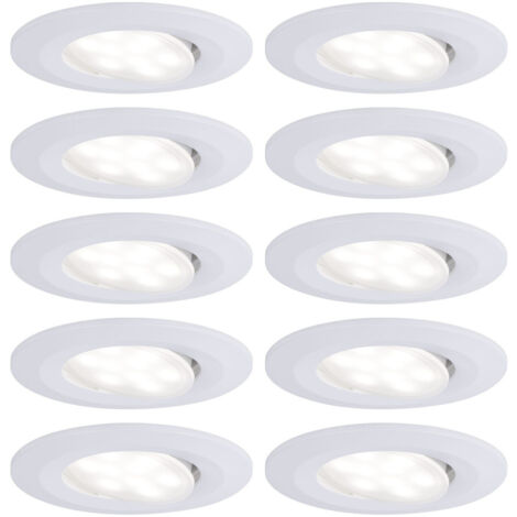Paulmann LED-Bad-Einbauleuchte 10er Set 60 W Weiß (matt)