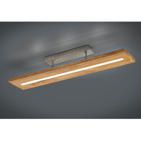 Trio – LED Deckenleuchte BRAD aus Holz – dimmbar – warmweiß 3000K – Breite 100cm – Höhe 16cm – IP20 – für Wohnräume (1/4)