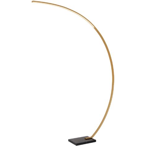 Lucide CURVE - Bogenlampe - LED Dim. - 1x15W 2700K - Mattes Gold / Messing
