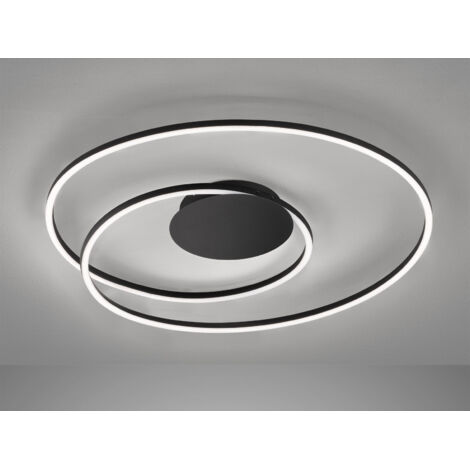 Deckenleuchte LED Designleuchte Wohnzimmerlampe Fernbedienung Dimmbar Schwarz (1/5)