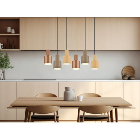 Pendelleuchte AGUDO 6-flammig Metall Coffee Töne, Breite 85cm