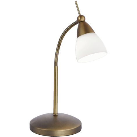 Paul Neuhaus Pino Schreibtischlampe Antik Messing 1x G9 Dimmbar