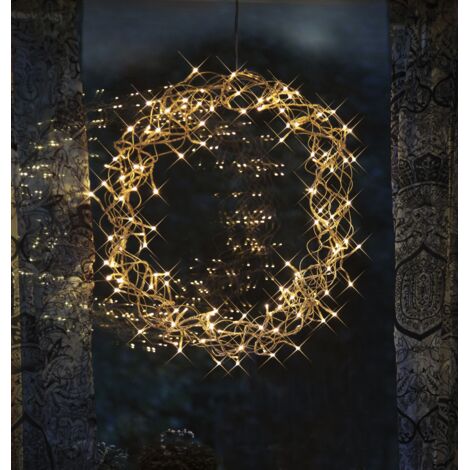 Star LED Kranz Curly beleuchtet, Metall/Kunststoff, warmweiß, Durchmesser 50 cm (1/4)