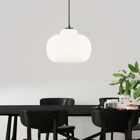 Brilliant Blop Pendelleuchte 30cm weiß Glas/Metall 1x A60, E27, 60 W, Geeignet für Normallampe (nicht enthalten)