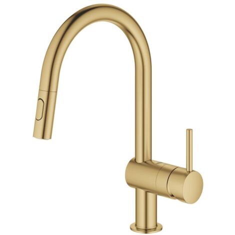 Grohe Minta - Spültischarmatur mit ausziehbarer Brause, gebürstet Cool Sunrise 32321GN2