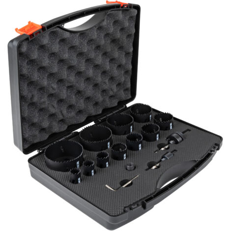 STIER Lochsägen-Set HSS-Co8 Bimetall, 17-teilig (20, 22, 25, 32, 35, 40, 44, 51, 60, 68, 76 mm), Lochsäge Set, Lochkreissäge Set, Kreisschneider-Set, Lochbohrer (1/5)