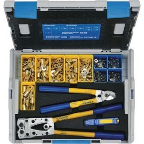 Klauke  LBOXX65B Crimpzangen-Set 223teilig Rohrkabelschuhe, Rohrverbinder 6 bis 50 mm² Inkl. Kabelsc
