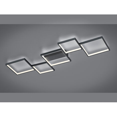 Sorrento LED-Deckenleuchte 5 Quadrate L120 cm Schwarz Trio Beleuchtung (1/4)