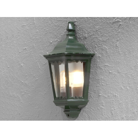 Grüne Wandleuchte Halbschale FIRENZE, E27, Aluminium, Höhe 44 cm (1/4)
