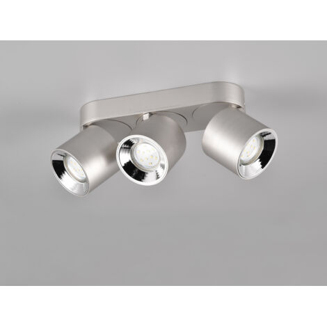 Deckenstrahler GUAYANA Silber 3 Spots schwenkbar, Breite 27cm (1/5)