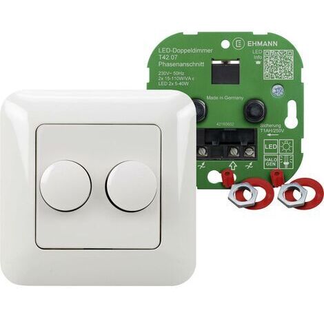 Ehmann 4260c0701 Unterputz Dimmer Geeignet für Leuchtmittel: LED-Lampe, Glühlampe, Halogenlampe Weiß (1/5)