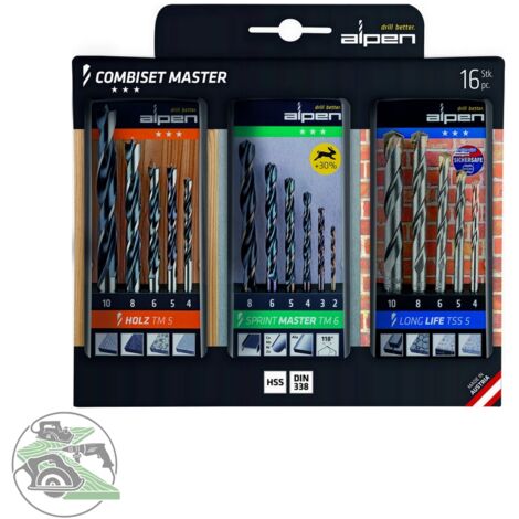Alpen Bohrer-Combiset Master Holz Stein Metall Sprint Master Profi 16 teilig (1/2)