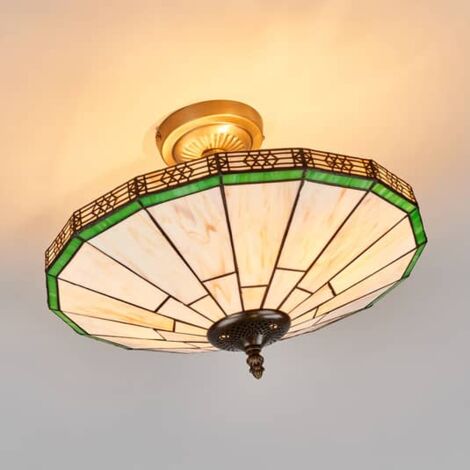 [GEBRAUCHT] B-Ware Searchlight Deckenlampe New York Decken Lampe Deckenlicht Im Tiffany Stil E14209 (1/2)