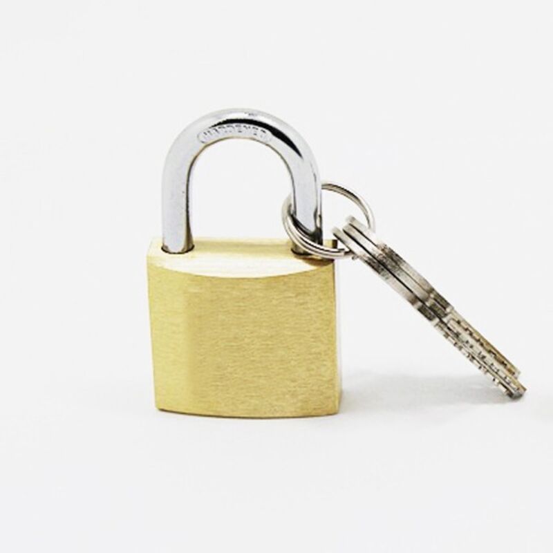 Am-Tech Lot De 12 Cadenas En Laiton 20 Mm - Avec 2 Clés Chacun - Pour Valises, Casiers, Boîtes à Outils