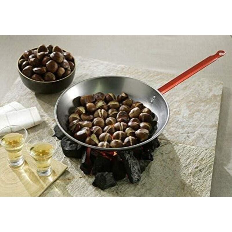 Poêle à Marrons Gira – Fer Noir Avec Manche – Grand Modèle Italien Neuf