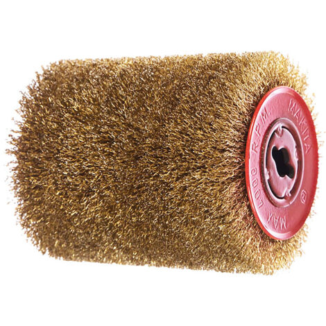 Makita – Brosses fil d'acier laitonné pour décapeur 9741 – Retire les veines tendres du bois – Décapage de rouille sans abîmer le métal