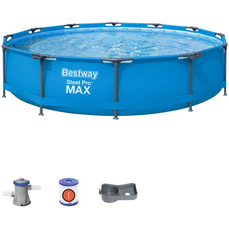Bestway – Piscine hors sol 366x76 cm – Volume 6473L – Structure en acier – Résistante aux UV – Installation rapide et facile (1/5)
