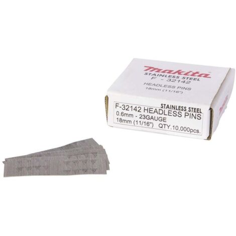 Makita – Broche 18 mm acier inoxydable – Lot de 10 000 pièces – Compatible BPT350 – F32142