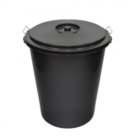 Wolfpack – Poubelle d'extérieur noire 50 L – Conçue pour environnements industriels – Résistante aux chocs – Gestion efficace des déchets