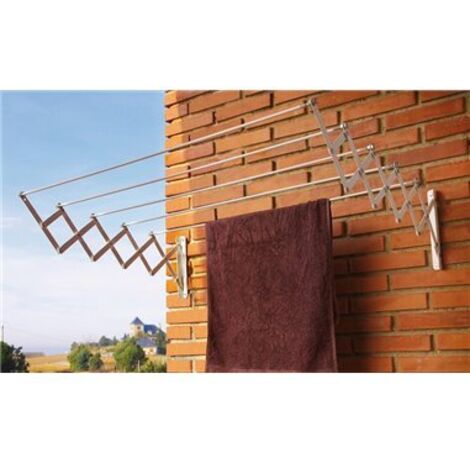 Etendoir à linge extensible époxy blanc 100 cm – 5 barres – Design robuste pour intérieur et extérieur – Facile à nettoyer
