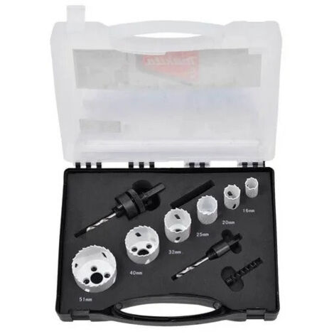 Makita – D47123 Coffret de 6 scies cloches bimétalliques au cobalt – Diamètres 16 à 51mm – Pour acier, inox, bois, PVC – Adaptateurs inclus