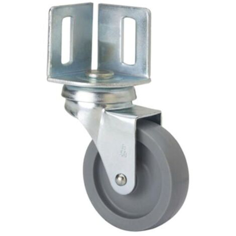 Roulette pivotante d'angle Ø 40 mm – Polypropylène gris – Charge max 22 kg – Support zingué pour mouvement fluide – Alex (1/3)