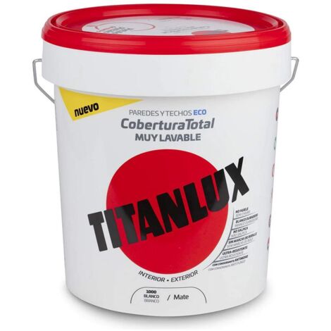Peinture Plastique Lavable Intérieur-extérieur Couverture Complète Blanc 15l Titanlux 06t100015 (1/2)