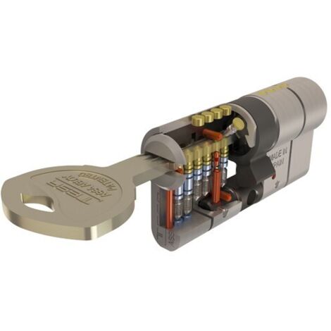 Cylindre de sécurité Tesa T70 30x40 laiton plaqué longue came (1/2)