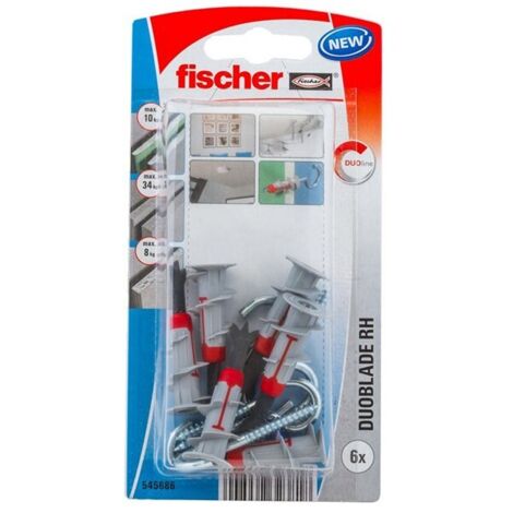 Chevilles Autoforeuses FISCHER DuoBlade, Crochet Rond, Blister 6 Pièces (1/3)