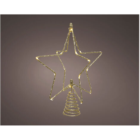 ÉTOILE SAPIN DORÉE MICROLED - 20X20X25 (1/2)