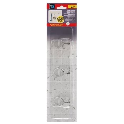 INOFIX REUSABLE ADHESIVE HANGER WITH THREE MOVING HOOKS - TRANSPARENT 1293-0-