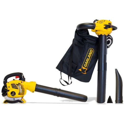 Garland – Aspirateur souffleur broyeur thermique 25,4 cm3 – Moteur puissant pour broyage efficace – Nettoyage extérieur rapide et précis
