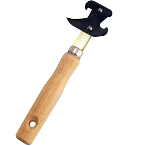 Ouvre-boîte en acier inoxydable bleui avec manche en bois Metaltex 250330100 (1/3)