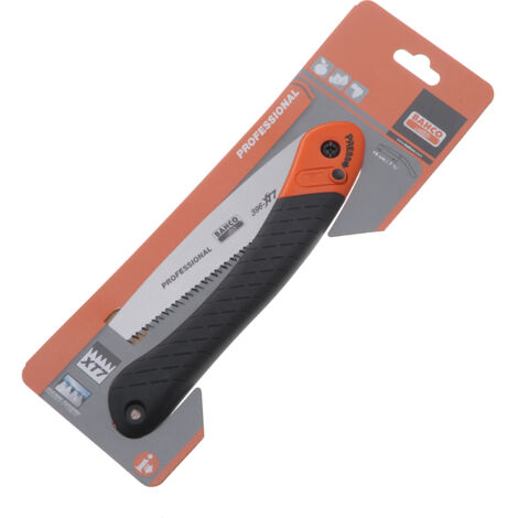 Bahco – Scie d'élagage pliable 190 mm – Lame en acier trempé – Denture XT7 pour bois dur – Poignée ergonomique bi-composant