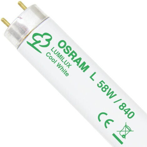 Osram – Lampe fluorescente linéaire 58W 4000K T8 – Longueur 120cm – Fiche bipin G13 – 5250 lumens pour espaces confinés