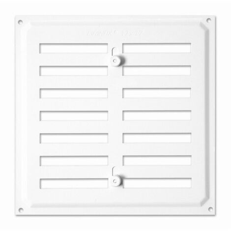 Grille aération VMC avec persienne blanche – Longueur 300mm – Fixation par vis – Débit max 150m³/h pour ventilation contrôlée – Brinox