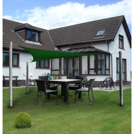 AUVENT VERT TRIANGULAIRE AVEC SAC - 3,6X3,6 M (1/2)