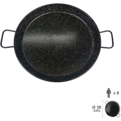 Poêle à paella émaillée 8 personnes/38 cm.