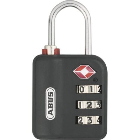 ABUS, Serrure à bagages, 147TSA/30 B, lot de 12, noir