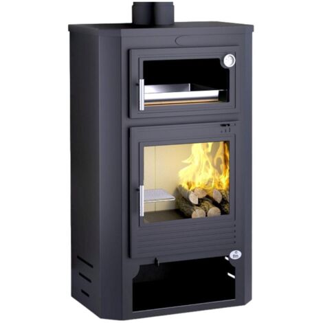 Fm Calefaccion – Poêle à bois 11,3/15,1kW – Rendement 82% – Sortie des fumées 150mm – Double combustion – Cendrier amovible – Couleur noir (1/5)