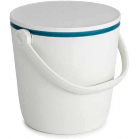 Keter Go Bar Glacière, Jardin  Plage Pique-Nique Camping Extérieur, 36x 36 x 30 cm,5H 16L, Blanc/ bleu (246855) (1/7)