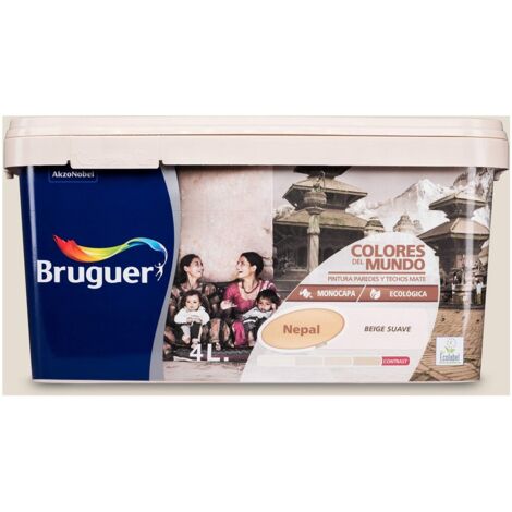 Peinture plastique NEPAL Beige beige doux 4l. Couleurs du monde