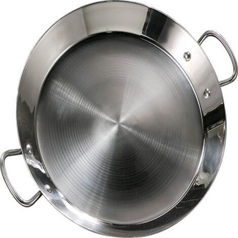 Poêle à paella induction 36 cm – Acier inoxydable – Pour 5 à 7 portions – Performance optimale en cuisine professionnelle – Garcima