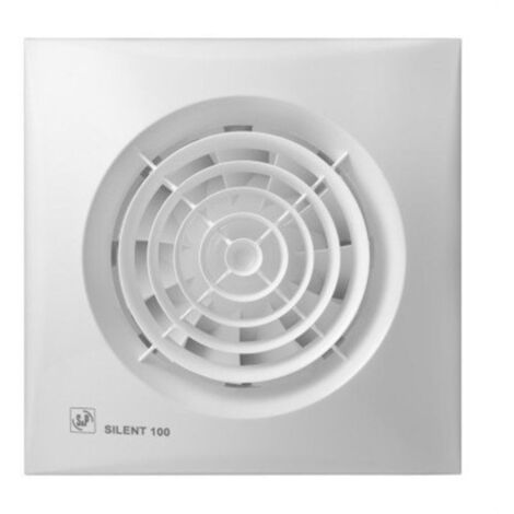Soler Et Palau – Ventilateur extracteur silencieux 100 mm – Débit 95 m³/h – Niveau sonore 26,5 dB – Installation murale ou plafond – Trappe anti-retour intégrée - Silent-100