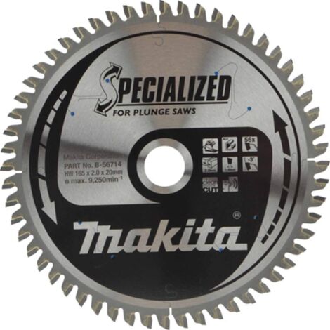 MAKITA B DE SCIE 56770 SPECIALIZED, 56 DENTS, 1 V, 165 X 20 MM A-99976