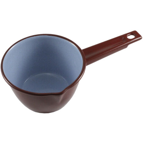 Casserole WURKO en émail marron avec bec verseur 12 cm (1/3)