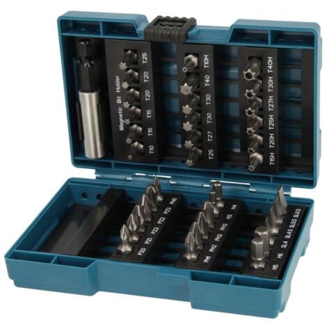 Makita – Embout pour visseuse 37 pièces – Longueur 18.3cm – Empreinte torx – Pour bois dur et teck – Coffret de rangement inclus (1/10)