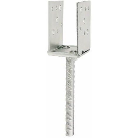 APUEZ - ANCRAGE POSTE U LARGEUR RÉGLABLE À ENCASTRER ZINGUÉ 71-131X110X20 (1/2)