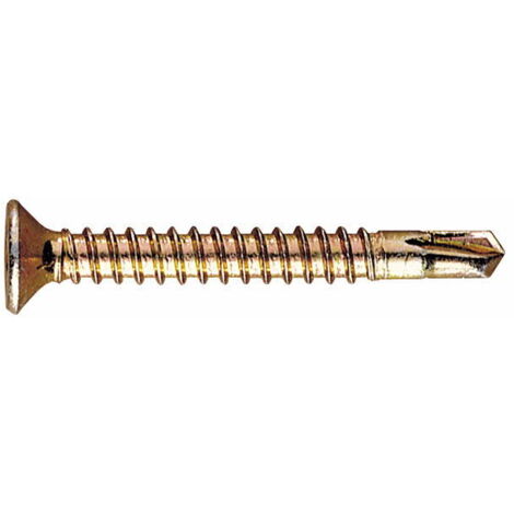 1000 vis autoperceuses avec pointe foreuse pilote tête fraisée PH2 3,9 x 25 mm bichromaté pour PVC - P403925 - Index